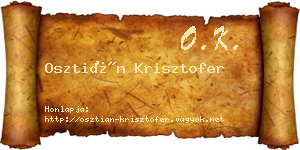 Osztián Krisztofer névjegykártya